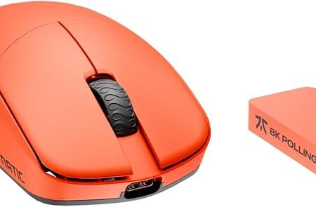 Fnatic x Lamzu MAYA X 8K Grande souris de jeu sans fil Pro Édition spéciale, capteur Pixart 3950, 47 g, autonomie de la batterie 80h, commutateurs optiques, ambidextre, compatible Windows et Mac