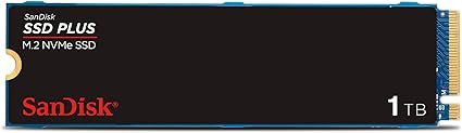 SanDisk SSD Plus 1 To, M.2 2280, PCIe Gen3 NVMe SSD, avec une vitesse de lecture allant jusqu'à 3200 MB/s