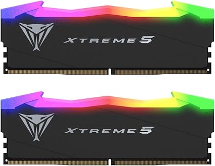 Patriot Viper Xtreme 5 RGB DDR5 RAM 32 Go (2 x 16 Go) 8000MT/s CL38 Kit mémoire de Jeu pour Ordinateur de Bureau UDIMM - PVXR532G80C38K