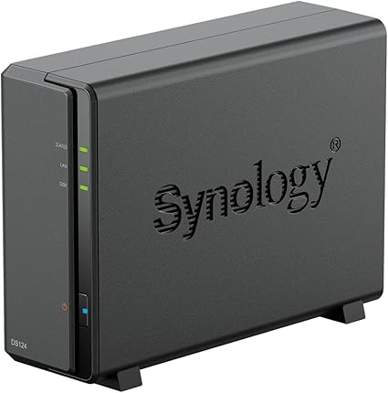 Synology DS124 Station de Disque NAS 1 Baie (Realtek RTD1619B 4 cœurs 1,7 GHz, 1 Go DDR4 RAM 1 x RJ-45 1 GbE), 4 to avec 1 x HAT3300-4T