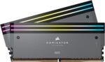 CORSAIR DOMINATOR TITANIUM RGB DDR5 32Go (2x16Go) DDR5 6000MHz CL30 AMD EXPO Intel XMP iCUE Mémoire Informatique Compatible - Gris (CMP32GX5M2B6000Z30)