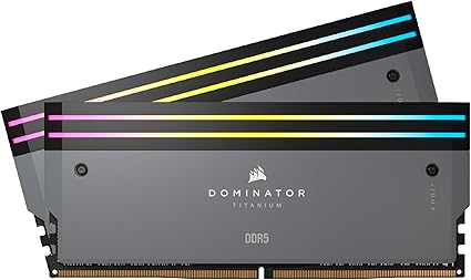 CORSAIR DOMINATOR TITANIUM RGB DDR5 32Go (2x16Go) DDR5 6000MHz CL30 AMD EXPO Intel XMP iCUE Mémoire Informatique Compatible - Gris (CMP32GX5M2B6000Z30)