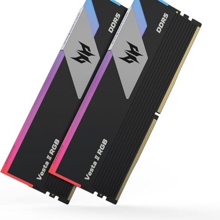 Acer Predator Vesta II DDR5 RGB 32Go (16Go x 2) 6000MHz CL36 - Compatible avec Intel XMP 3.0 et AMD Expo - Mémoire de Travail pour Ordinateur de Jeux PC (Noir)