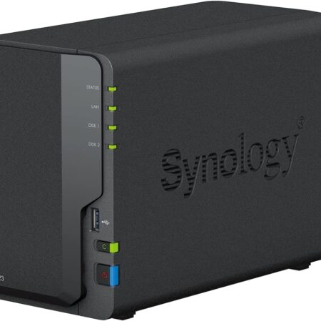 Synology DS223 Station de Disque NAS 2 Baies (Realtek RTD1619B Quad-Core 2 Go de RAM, 1 x RJ-45 1 GbE), 8 to avec 2 x HAT3300-4T