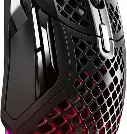 SteelSeries Aerox 5 Wireless - Souris gaming perforée RGB - Design ultra-léger et étanche - 9 boutons - Bluetooth/2.4 GHz - Capteur optique TrueMove Air 18K DPI