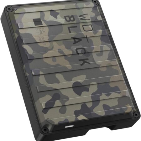WD_Black P10 4 to Disque Dur Externe Portable, Mobile et Haute Performance, Fonctionne avec Playstation, Xbox, PC et Mac, Stocker jusqu'à 150 Jeux, Une abonnement d'un Mois au Discord Nitro - Camo