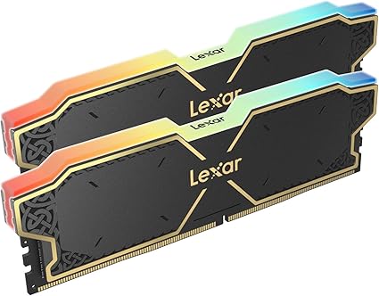 Lexar THOR RGB DDR5 RAM DDR5 32Go Kit (2x16Go) 6000 MHz, DRAM UDIMM 288-Pin PC Mémoire RAM de Bureau, Mémoire Ordinateur DDR5 Haute Performance pour Intel XMP 3.0/AMD Expo, 1.35V (LD5U16G60C38BG-RGD)
