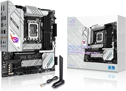 ASUS ROG STRIX B760-G GAMING WIFI D4 – Carte mère gaming Intel B760 LGA 1700 mATX (DDR4, 12 + 1 DrMOS, PCIe 5.0, 2 x PCIe 4.0 M.2, WiFi 6E, Ethernet 2.5G, USB 3.2 Gen 2x2 Type-C, Aura Sync RGB)
