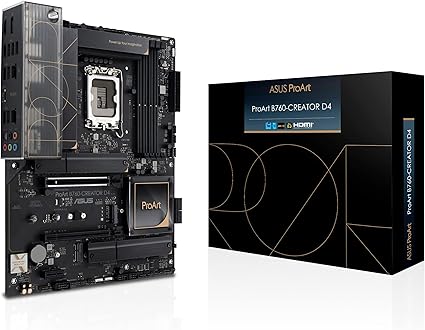 ASUS ProArt B760-CREATOR D4 – Carte mère Intel B760 LGA 1700 ATX (DDR4, 12+1 Dr.MOS, PCIe 5.0, 3 x M.2 slots, 2.5 Gb & 1 Gb Ethernet, USB 3.2 Gen 2x2 Type-C , Thunderbolt USB4 support)