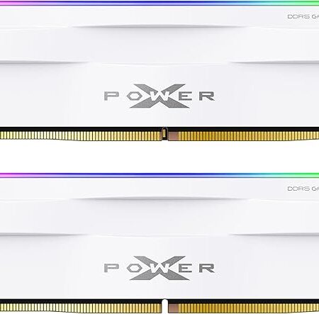 Silicon Power DDR5 64GB (2x32GB) RGB 6000MT/s (PC5-48000) 288-pin CL30 1.35V UDIMM Desktop Memory Module RAM SP064GXLWU60AFDH White RGB