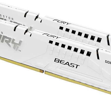Kingston FURY Beast Blanc DDR5 32Go (2x16Go) 6000MT/s CL30 DIMM Mémoire pour PC de Gamer Kit de 2 AMD EXPO et Intel XMP - KF560C30BWEK2-32