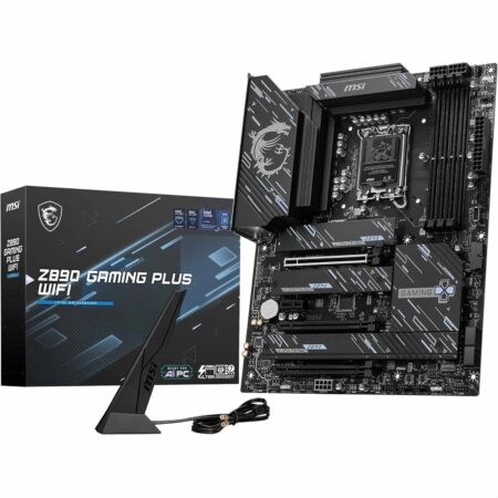 MSI Z890 Gaming Plus WiFi Carte mère, ATX - pour processeurs Intel Core Ultra (série 2), LGA 1851 - Mémoire DDR5 (9200+MT/s OC), 1x PCIe 5.0, 1 x M.2 Gen5, Intel Killer 5G LAN, Wi-FI 7