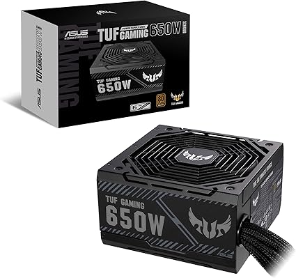ASUS TUF Gaming 650W Bronze Bloc d'alimentation (Ventilateurs axiaux à double roulement à billes, Certification Militaire, Revêtement protecteur PCB, technologie 0dB, Garantie 6 ans)