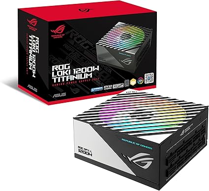 ASUS ROG Loki SFX-L 1200W Titanium PSU (Fully Modular Power Supply, 80+ Titanium, 120mm PWM ARGB Fan, Aura Sync, ATX 3.0 Compatible, PCIe 5.0 Ready, 10 Year Warranty)