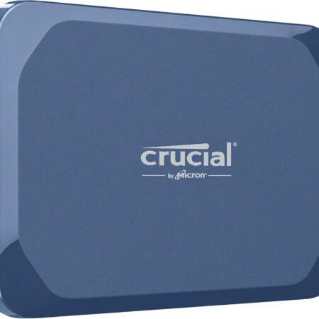 Crucial X10 2To Disque SSD Externe Portable, jusqu’à 2100Mo/s, USB-C 3.2 Gen2, Résistance à la poussière et à l'eau classée IP65, Disque dur Externe, Bleu Mat - CT4000X10SSD9-02
