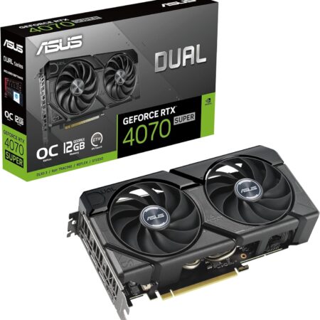 ASUS GeForce RTX 4070 Super 12G Dual Evo OC Carte Graphique de Jeu – Horloge Boost 2550 MHz, GDDR6X, PCIe Gen 4, DLSS 3