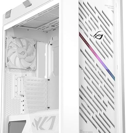 ASUS ROG Strix Helios II White Edition – Boîtier Gaming EATX (Panneaux latéraux en Verre trempé Double, Prend en Charge Les Cartes Graphiques jusqu'à 450 mm et radiateurs jusqu'à 420 mm de Long)