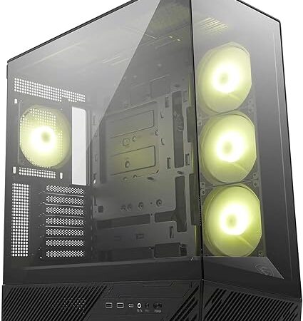 MSI MAG PANO 130R PZ Boîtier PC Moyen Tour - Compatible avec Les GPU de 400 mm de Long, filtres à poussière, USB Type-C 20 GB/s, Compatible Cartes mères ATX et Micro ATX à connecteurs arrière