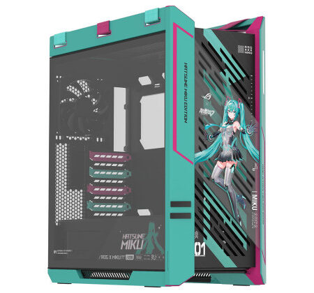 ASUS ROG Strix Helios II Hatsune Miku Edition - EATX (Double Panneau latéral en Verre trempé, Prise en Charge de Cartes Graphiques jusqu'à 450 mm de Long,