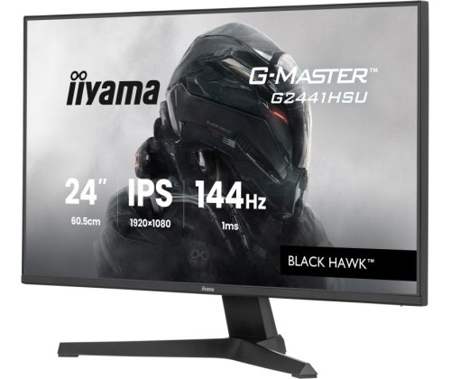 IIYAMA G2441HSU-B1, IPS, 1920x1080@144Hz, 1ms, 350cd, 1500:1, Haut-parleurs, HDMI/DP/USB HUB (2x2.0), Black Tuner, i-Style Colour