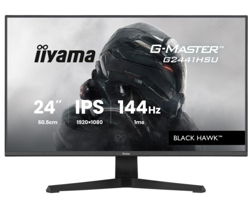 IIYAMA G2441HSU-B1, IPS, 1920x1080@144Hz, 1ms, 350cd, 1500:1, Haut-parleurs, HDMI/DP/USB HUB (2x2.0), Black Tuner, i-Style Colour