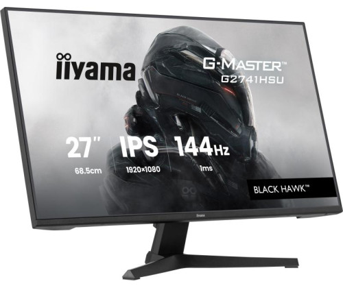 IIYAMA G2741HSU-B1, FreeSync/Adaptive Sync, 1920x1080@144Hz, 1ms, 350cd Haut-parleurs, HDMI/DP/USB HUB, Black Tuner, i-Style Colour