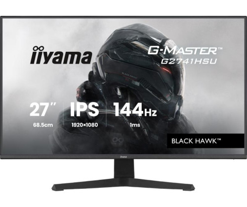 IIYAMA G2741HSU-B1, FreeSync/Adaptive Sync, 1920x1080@144Hz, 1ms, 350cd Haut-parleurs, HDMI/DP/USB HUB, Black Tuner, i-Style Colour