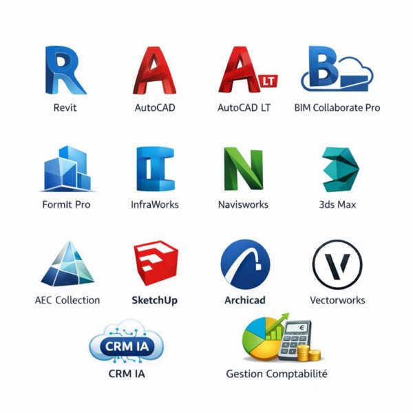 Pack Architecte Pro – Suite Autodesk Complète & Logiciels Métiers + CRM IA et Gestion Comptabilité